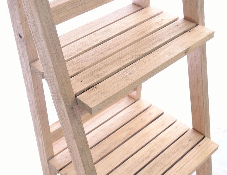 Vintage Mahogany Ladder Shelf Unit