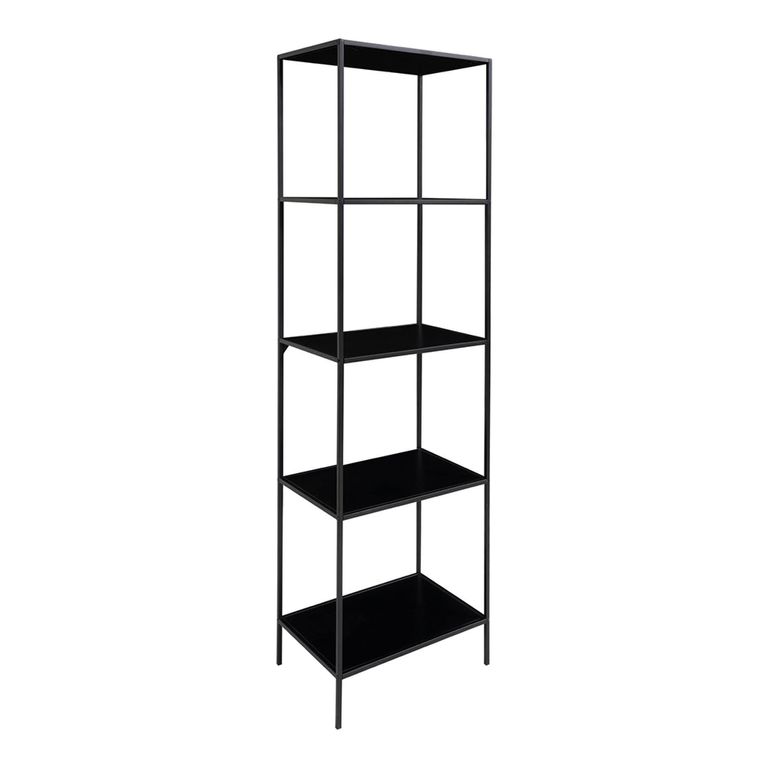 Vita Tall Open Shelving Unit - Black Melamine