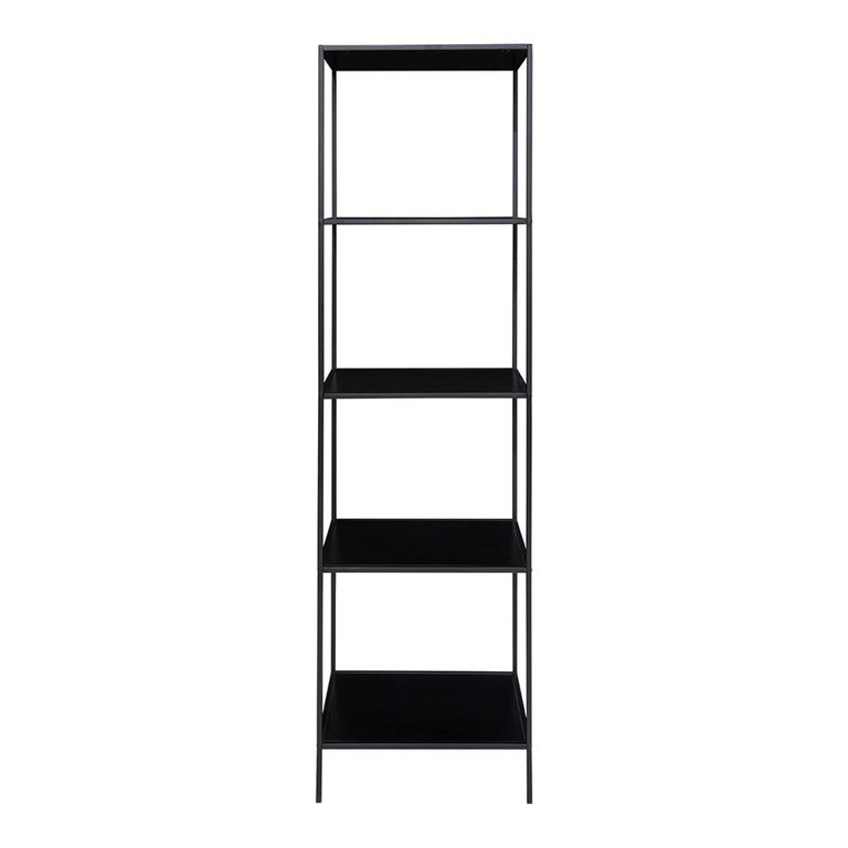 Vita Tall Open Shelving Unit - Black Melamine