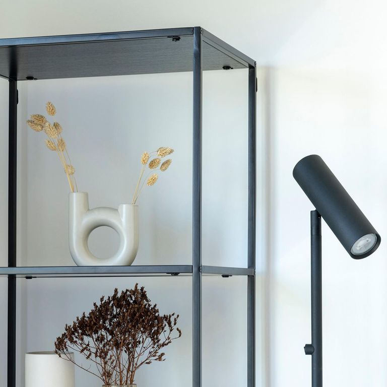 Vita Tall Open Shelving Unit - Black Melamine