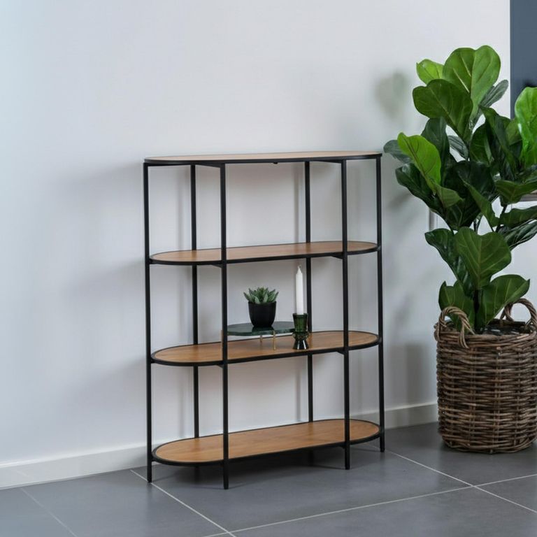 Vita Curved Open Shelving Unit - Natural Wood