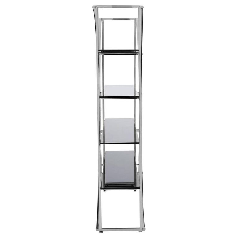 Vogue Shelving Unit - Glass and Chrome - Open D Shape Wide