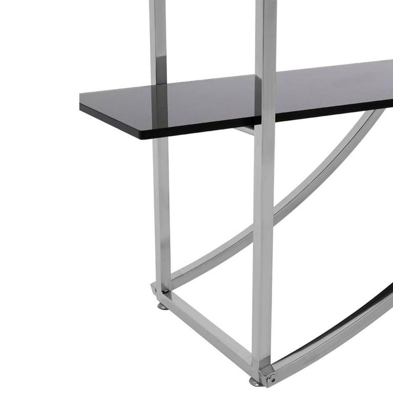 Vogue Shelving Unit - Glass and Chrome - Open D Shape Wide