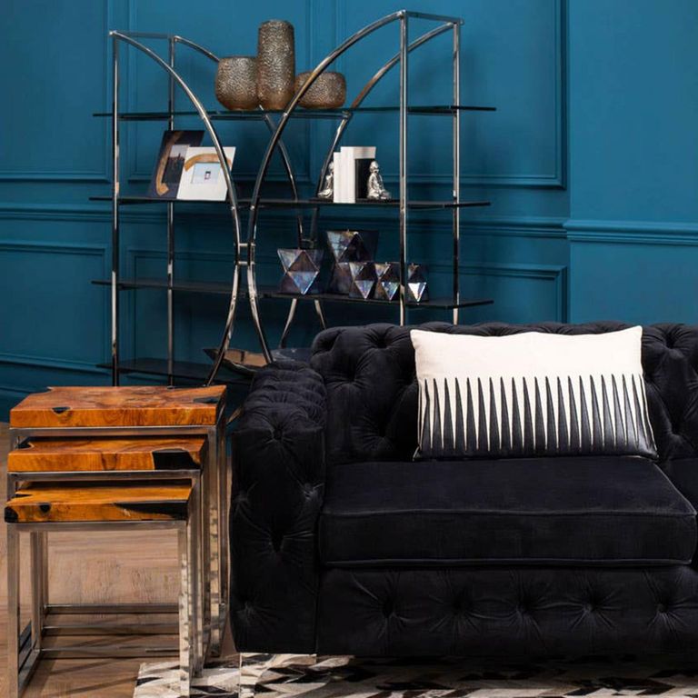 Vogue Shelving Unit - Glass and Chrome - Open D Shape Wide