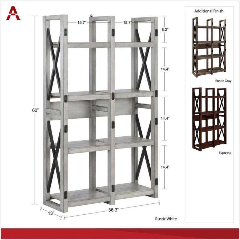 Worth Bookshelf in Espresso - 9631196COMUK