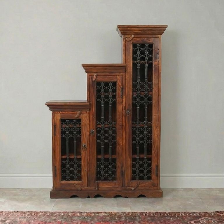 Indian Sheesham Highest Left CD Step Large Storage Unit