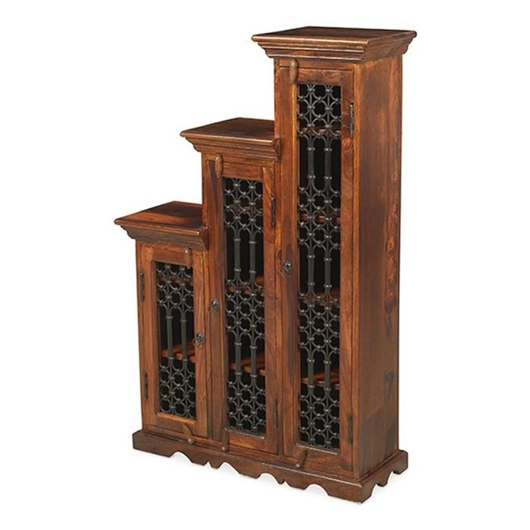 Indian Sheesham Highest Left CD Step Large Storage Unit
