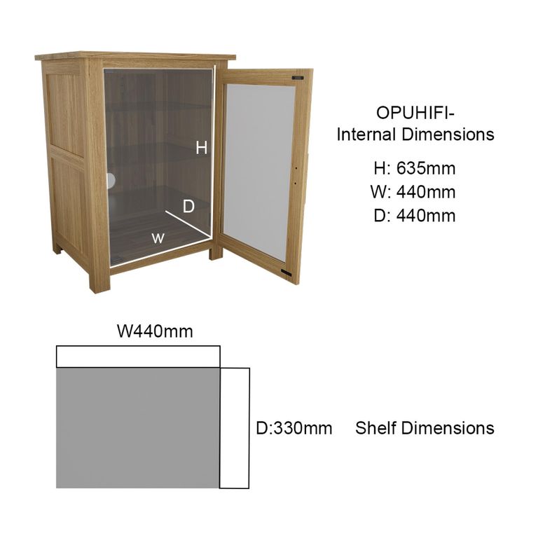 Opus Hifi Unit - 1 Door - Oak