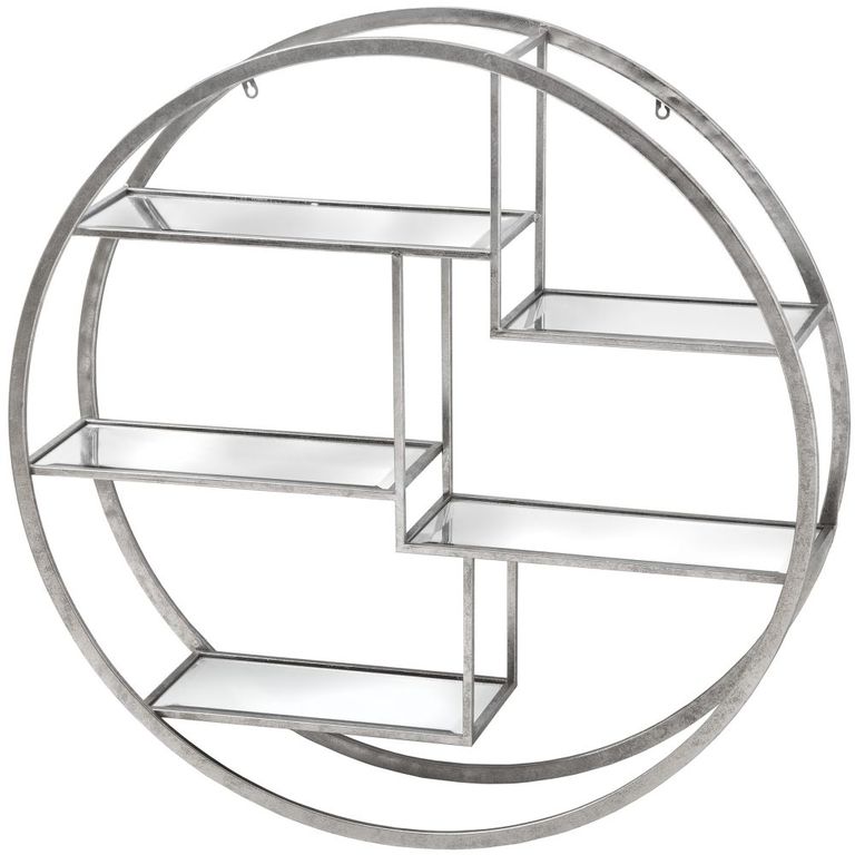Circular Silver Wall Hanging Large Multi Shelf