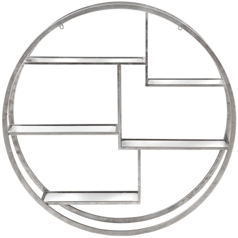 Circular Silver Wall Hanging Large Multi Shelf