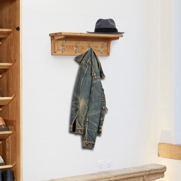 Mobel Oak Wall Mounted Coat Rack