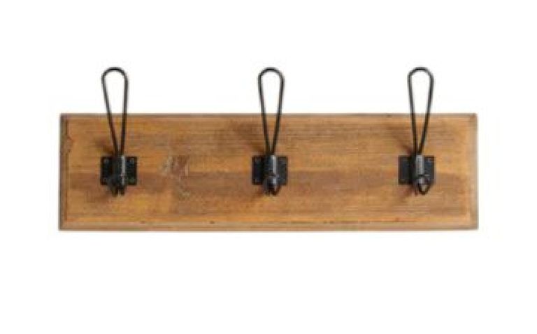 Caroni Natural 3 Hooks Coat Rack (Set of 2)