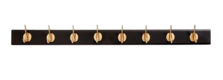Edgy Black 8 Hooks Coat Rack (Set of 2)