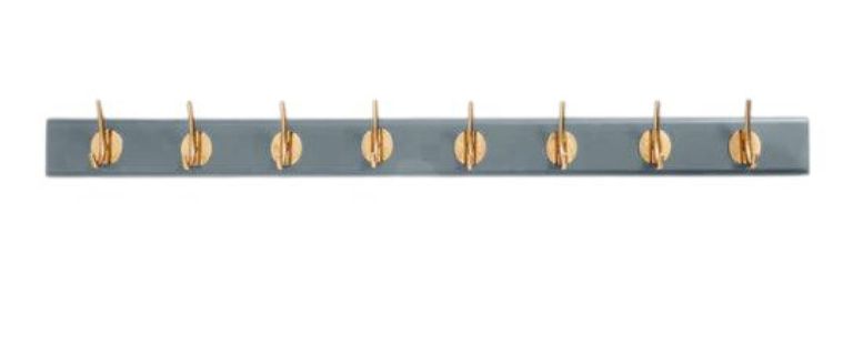 Edgy Grey 8 Hooks Coat Rack (Set of 2)