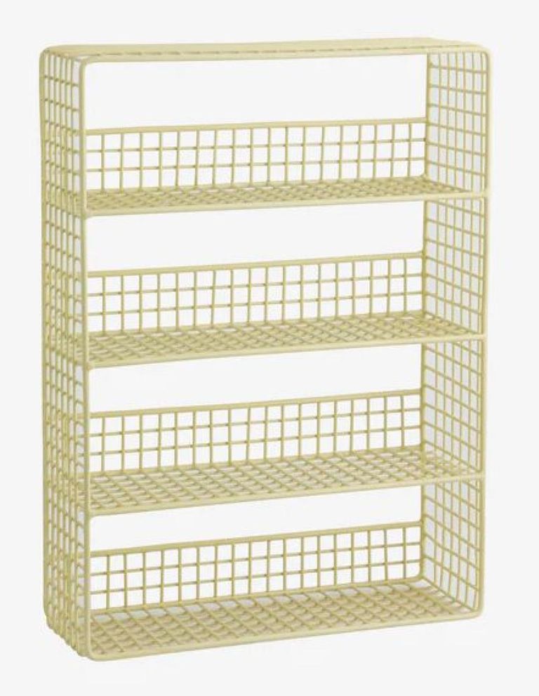 Kikori Yellow Metal Wire Wall Shelf