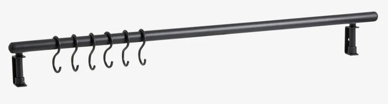 Malo Matte Black 6 Hooks Wall Shelf