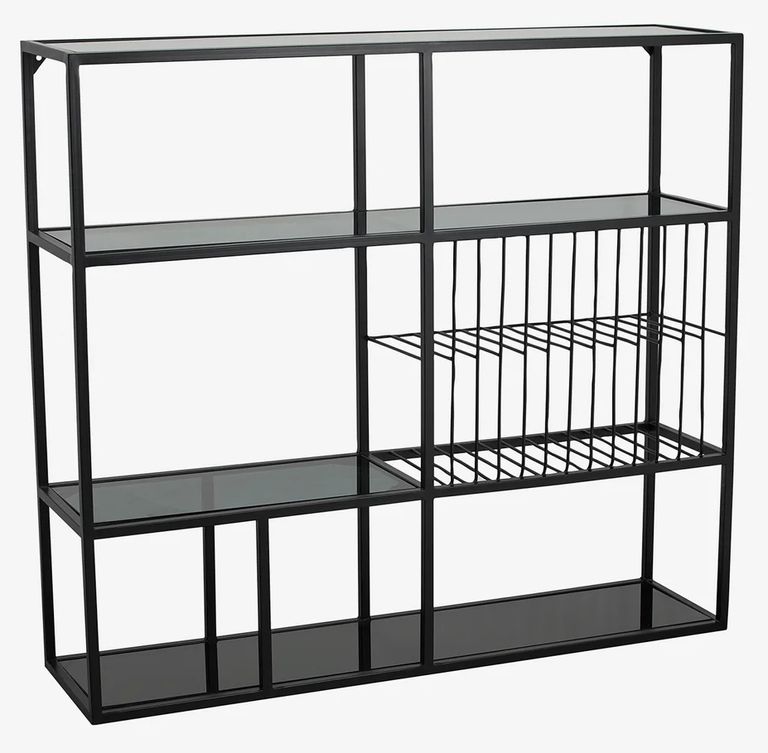 Rur Black Glass Wall Shelf