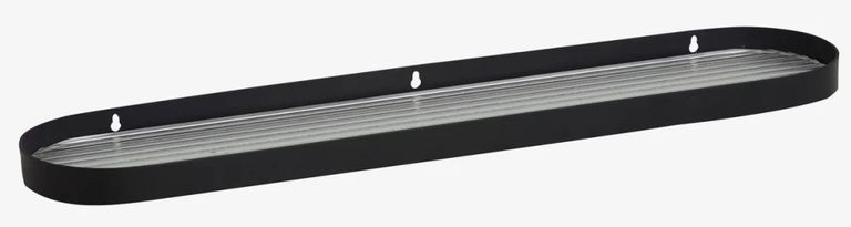 Sotra Black Stainless Steel Large Wall Shelf