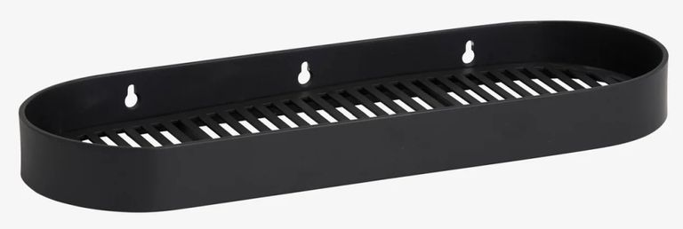 Sotra Grooves Black Stainless Steel Wall Shelf