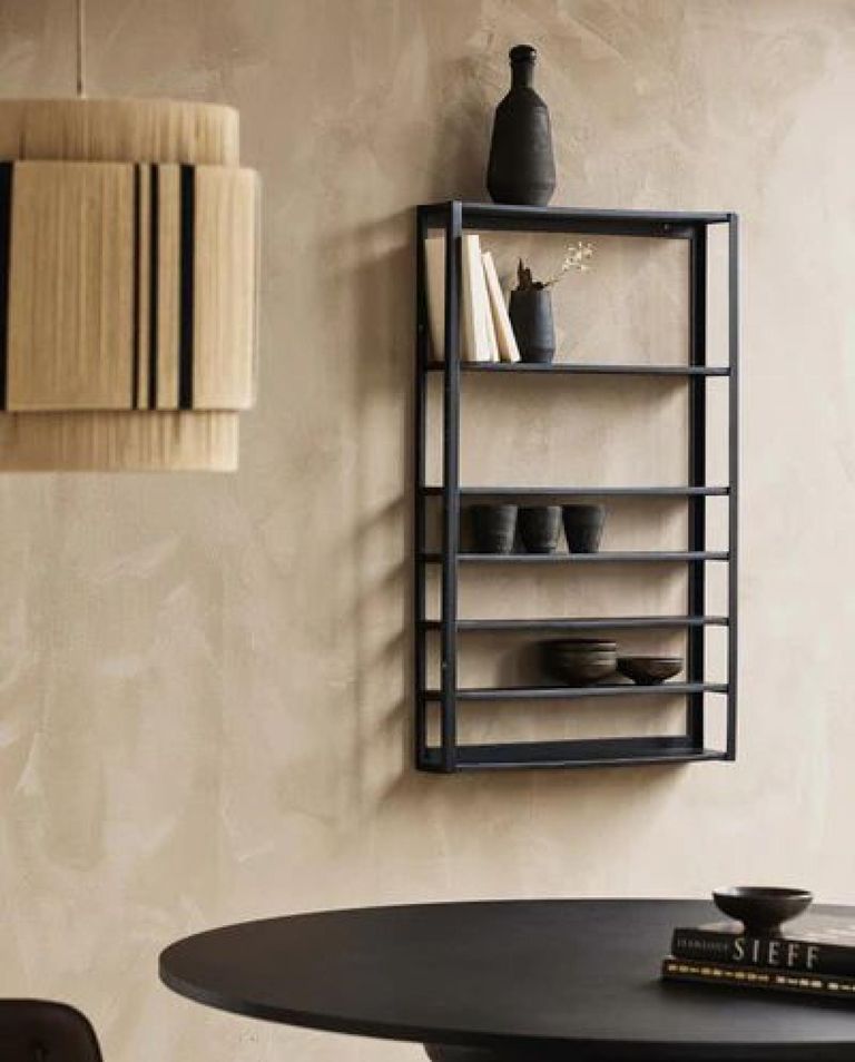 Zaros Black Metal Wall Shelf