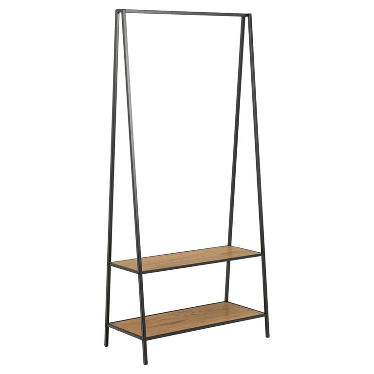 Seaford Clothes Rack - Oak and Black Metal