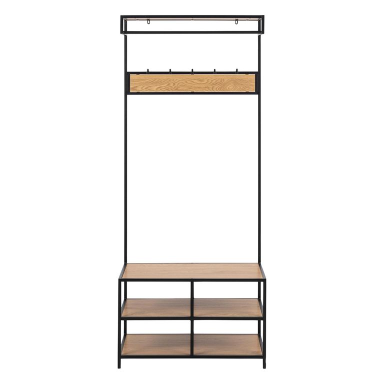 Seaford Clothes Rack - Large - Oak and Black Metal