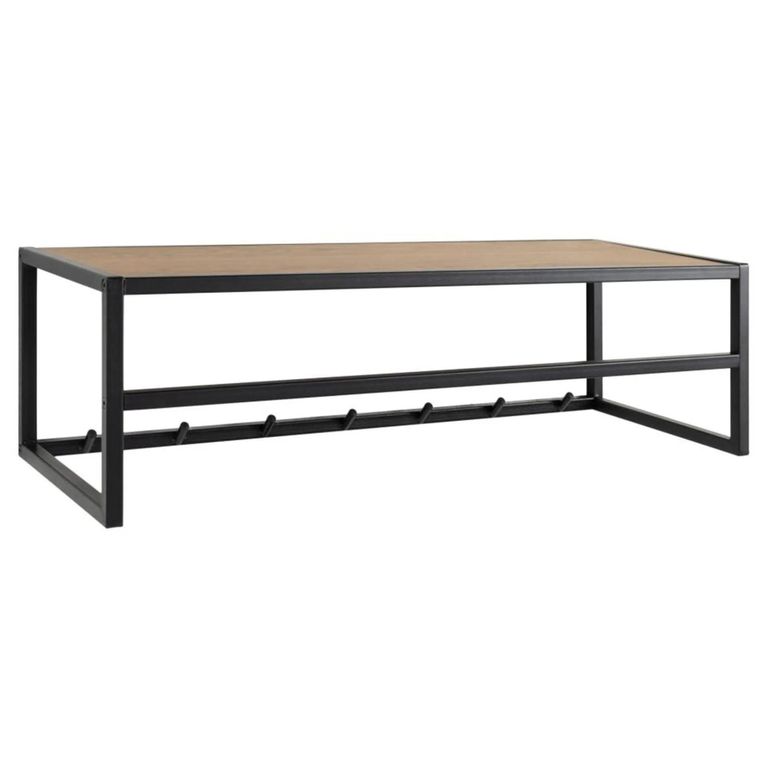 Seaford Clothes Rack - Wall Mounted - Oak and Black Metal