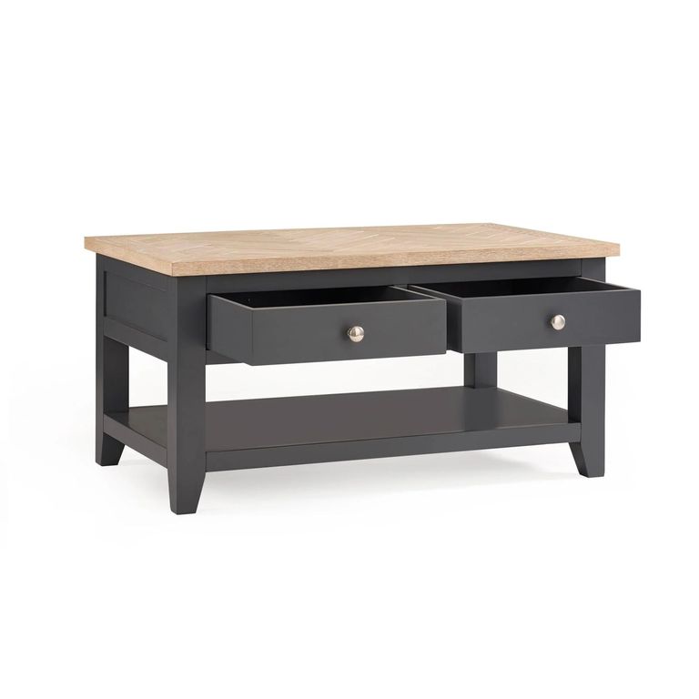 Bordeaux Coffee Table - 2 Drawer - Grey