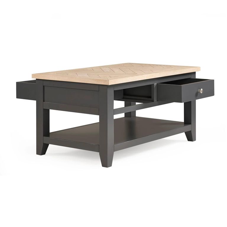 Bordeaux Coffee Table - 2 Drawer - Grey