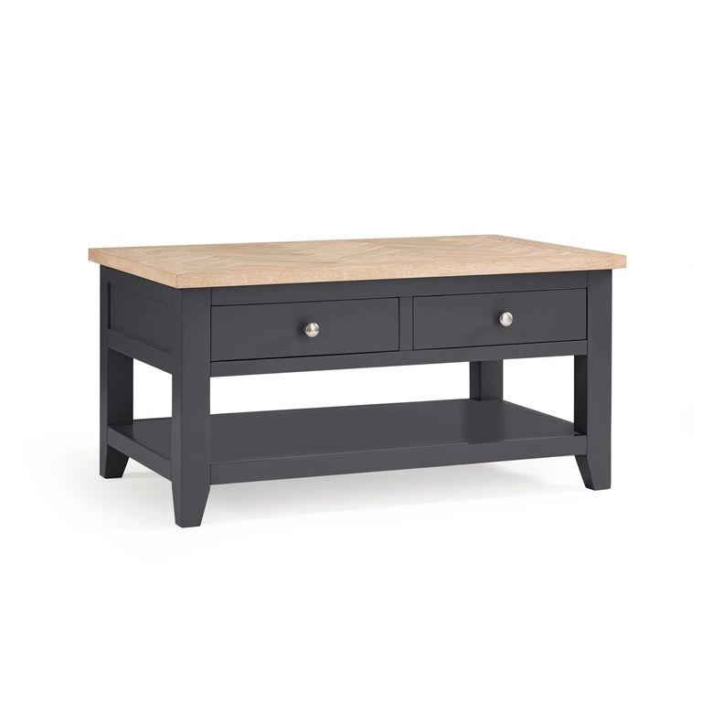 Bordeaux Coffee Table - 2 Drawer - Grey