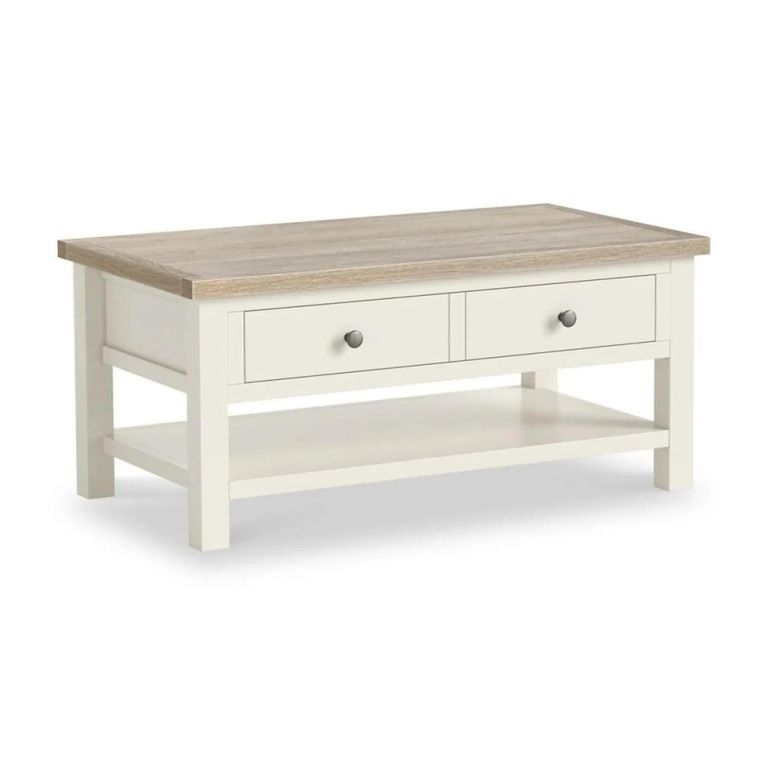 Modern Storage Coffee Table - White Painted