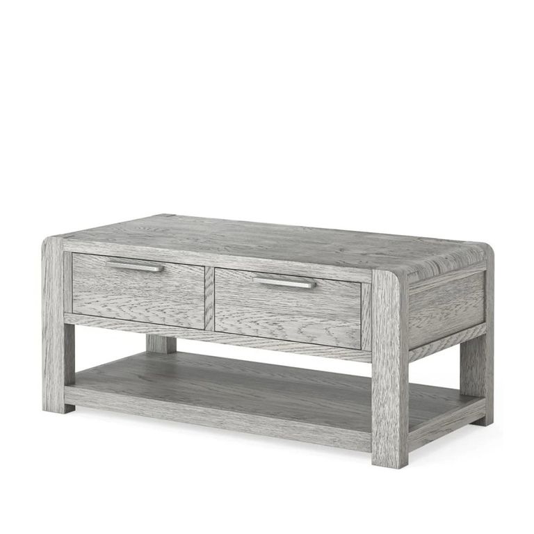 Amsterdam Coffee Table - 2 Drawer - Grey Washed Oak