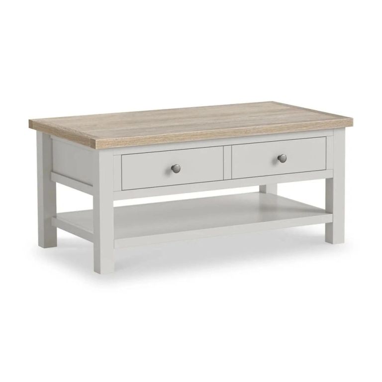 Modern Storage Coffee Table - Grey Painted