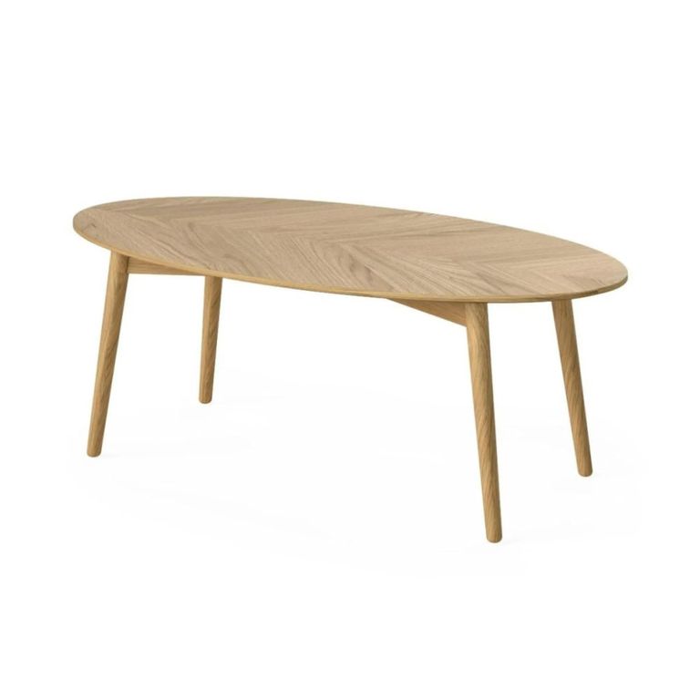 Valencia Herringbone Oval Elip Coffee Table - Oak