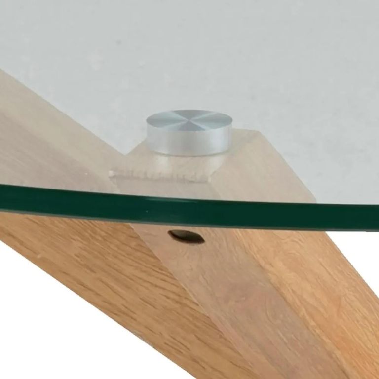 Heaven Round Dining Table - 4 Seater - Round - Glass and Oak - with Star Legs