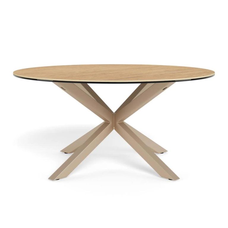 Heaven Round Dining Table - 4 Seater - Round - Oak and Glass - with Star Legs