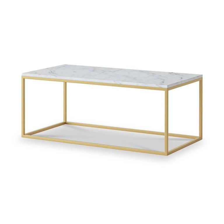 Marmora Coffee Table - White Marble & Gold