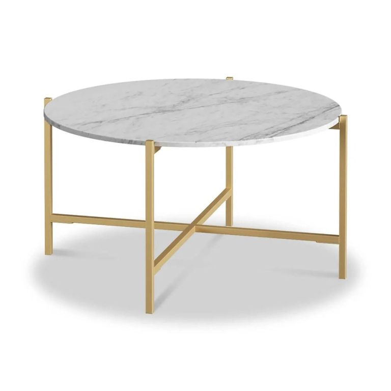 Marmora Coffee Table - Round - White Marble & Gold