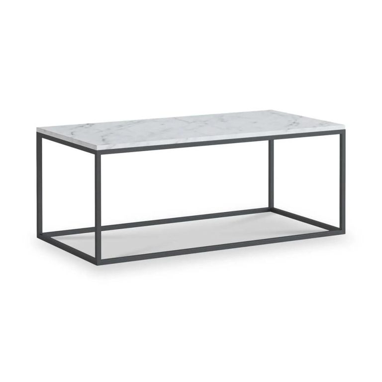Marmora Coffee Table - White Marble & Grey