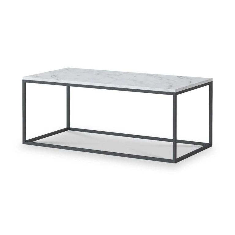 Marmora Coffee Table - White Marble & Grey