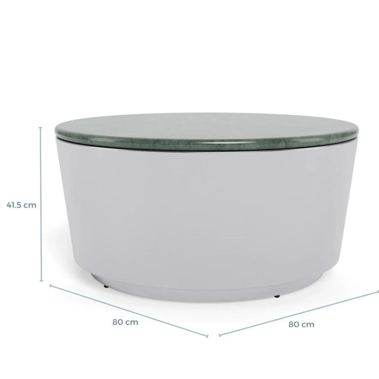 Cangas Coffee Table - Round - Green Marble Top - Large