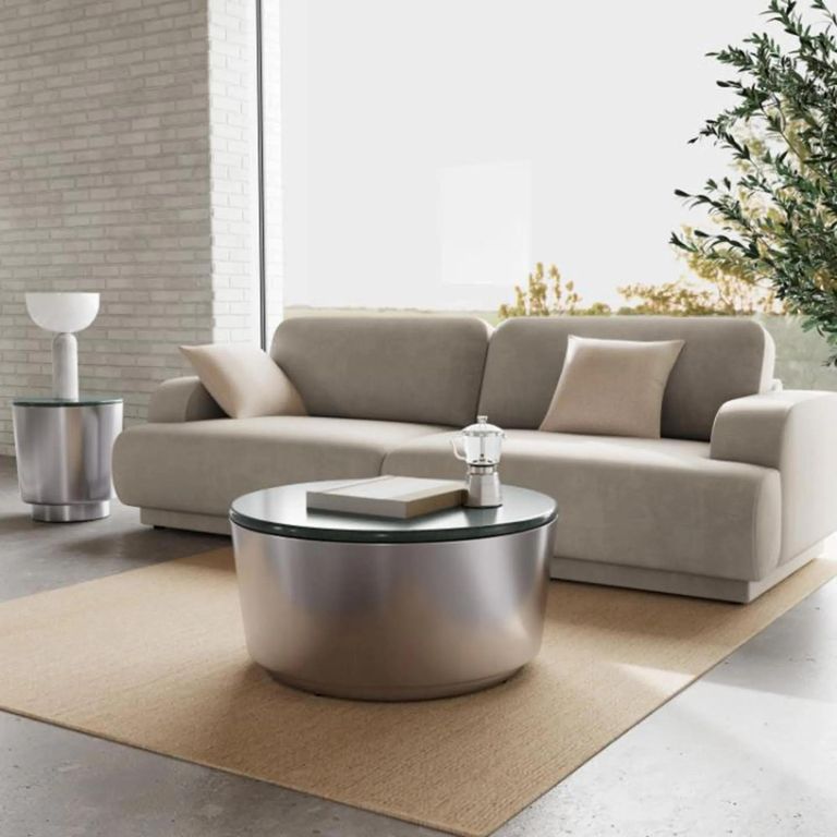 Cangas Coffee Table - Round - Green Marble Top - Large