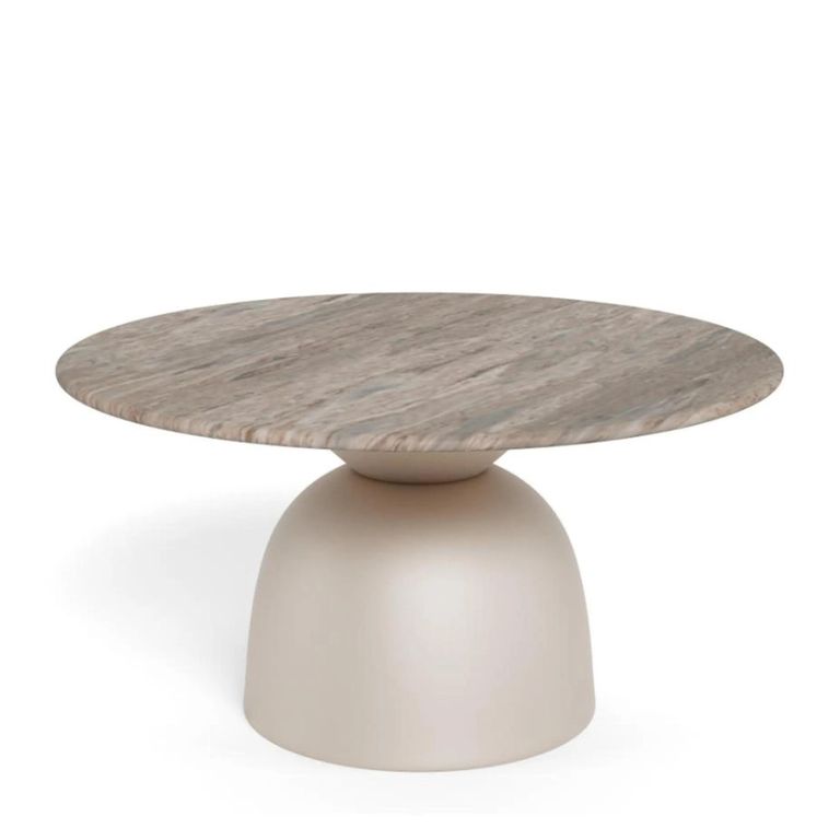 Ferrol Coffee Table - Round - Grey Marble with Grey Base