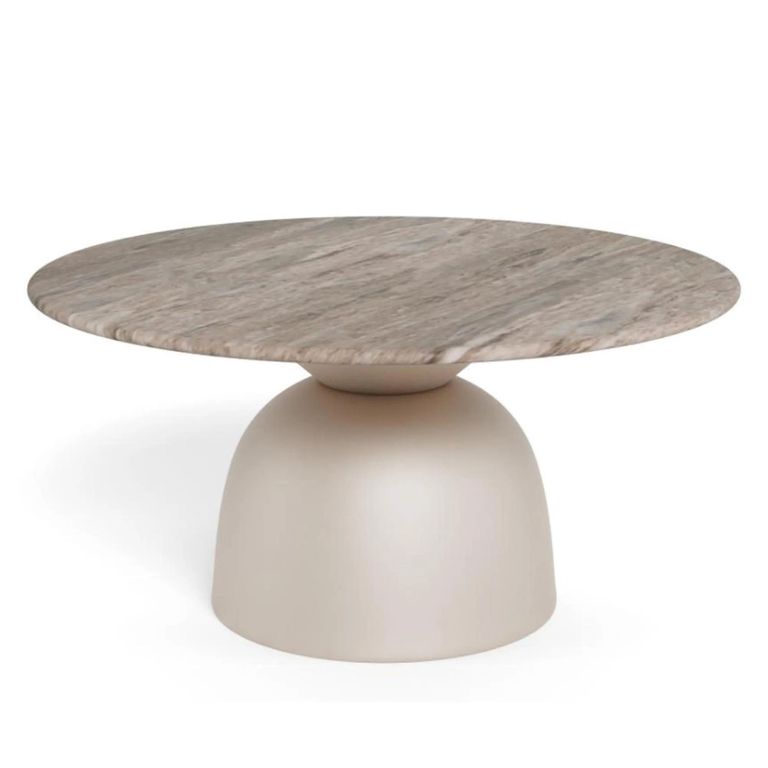 Ferrol Coffee Table - Round - Grey Marble with Grey Base