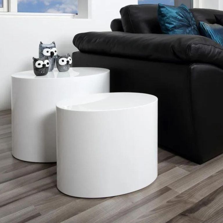 Mice Coffee Table - Set of 2 - White Gloss Oval