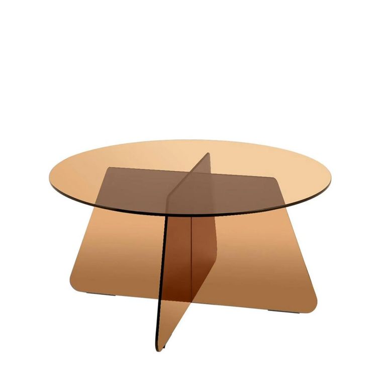 Samos Coffee Table - Round - Brown Glass