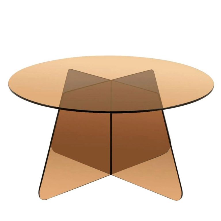 Samos Coffee Table - Round - Brown Glass
