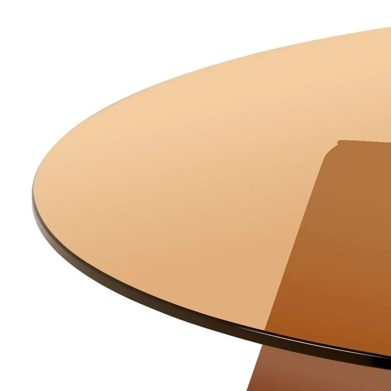 Samos Coffee Table - Round - Brown Glass