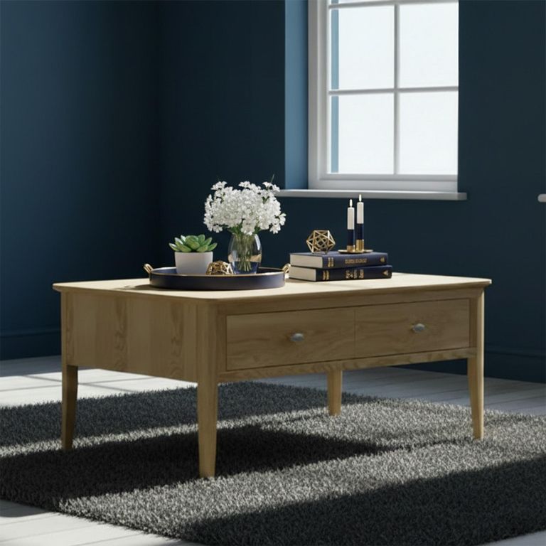 Bath Coffee Table - 2 Drawer - Oak