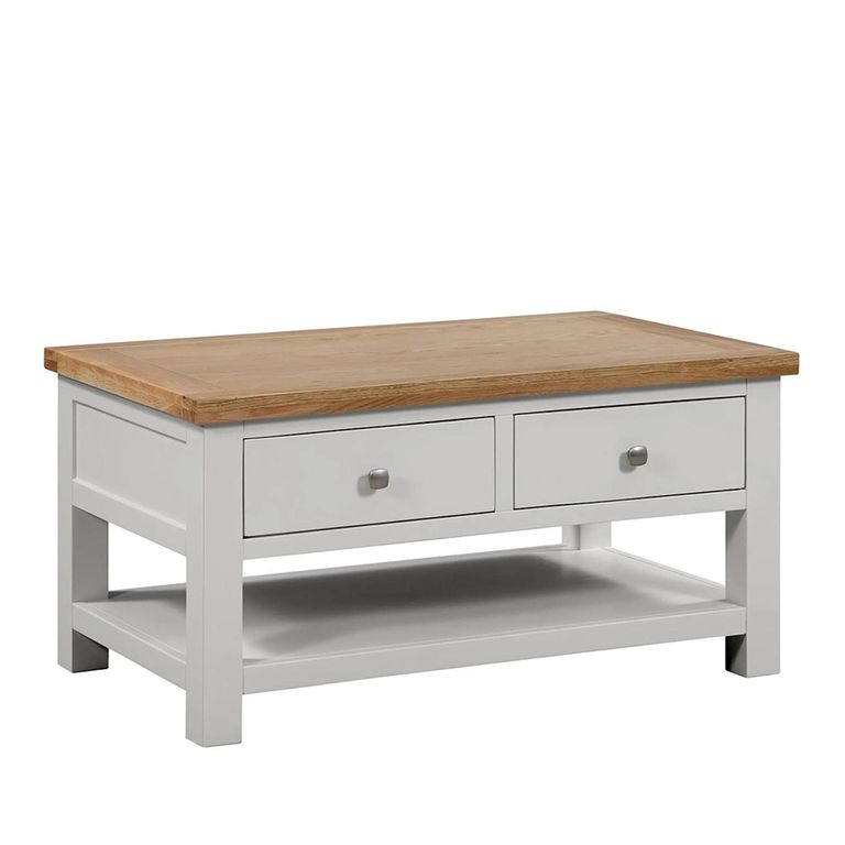 Lundy Coffee Table - 2 Drawer - Grey Painted